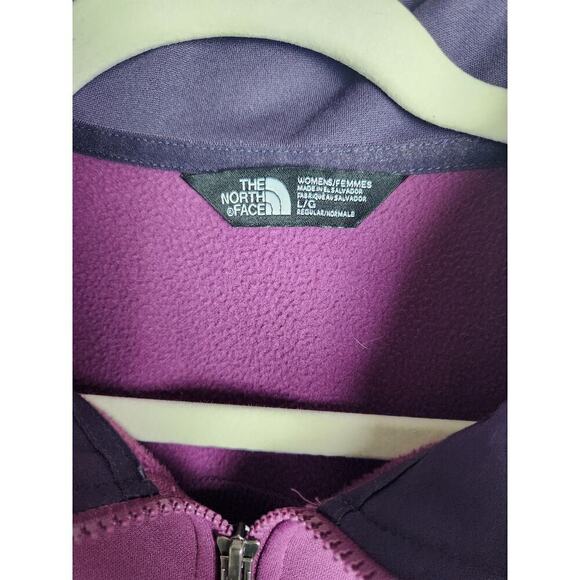 The North Face Womens soft shell jacket sz L purple fleece lined gorpcore camp - Picture 7 of 12